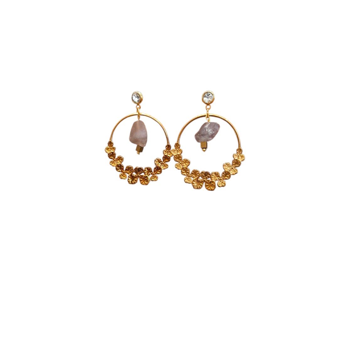 Brincos  pedra natural